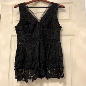 Francesca’s black lace top